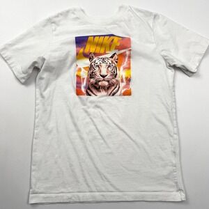 Nike Tiger Graphic T-Shirt Youth XL White Short Sleeve‎ Tee